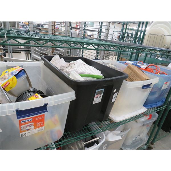 Bake Pans, Dishes, Ext. Cord, Assst. Supplies - 4 Bins