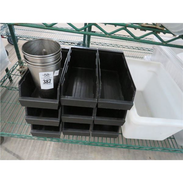 Blender Cups 4, Large Cambro Bins On Shelf