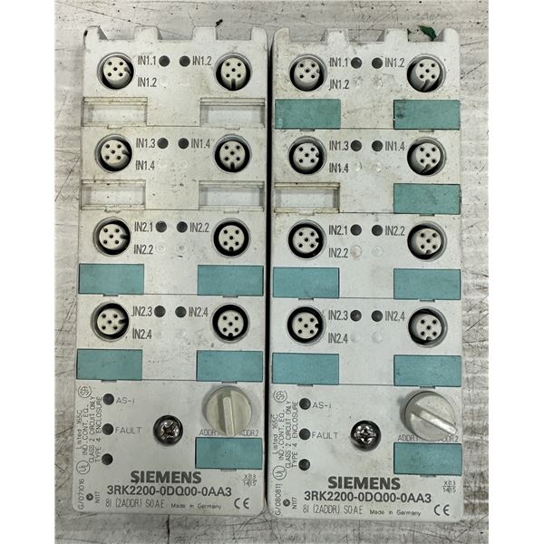 Lot of (2) Siemens #3RK2200-0DQ00-0AA3 Compact Modules