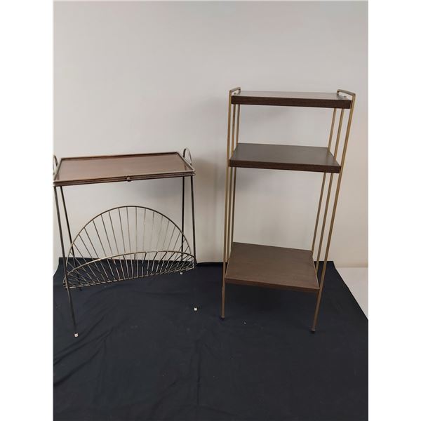 Vintage Magazine Rack and Shelf