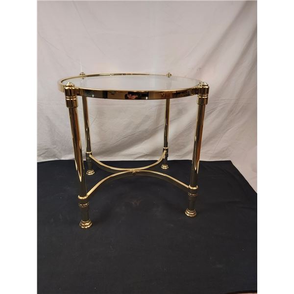 Brass Like Glass Top Table