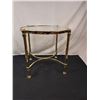 Image 1 : Brass Like Glass Top Table