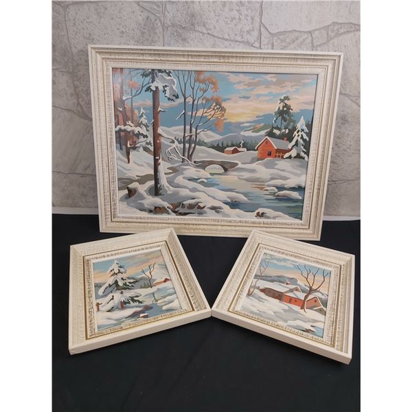 3 Winter Scene Paintings