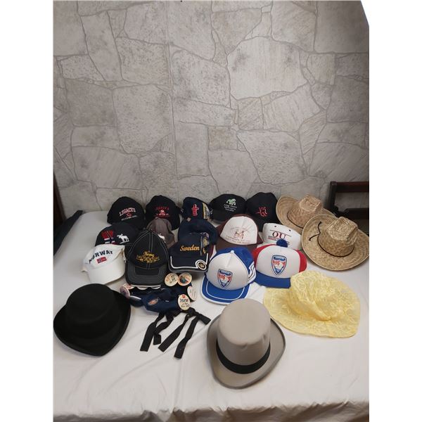 Assortment of Souvenir and Fashion Hats