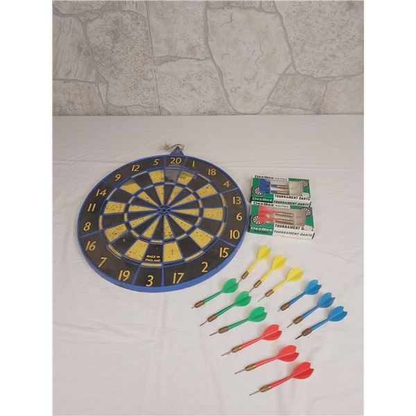 Dart Board with Darts