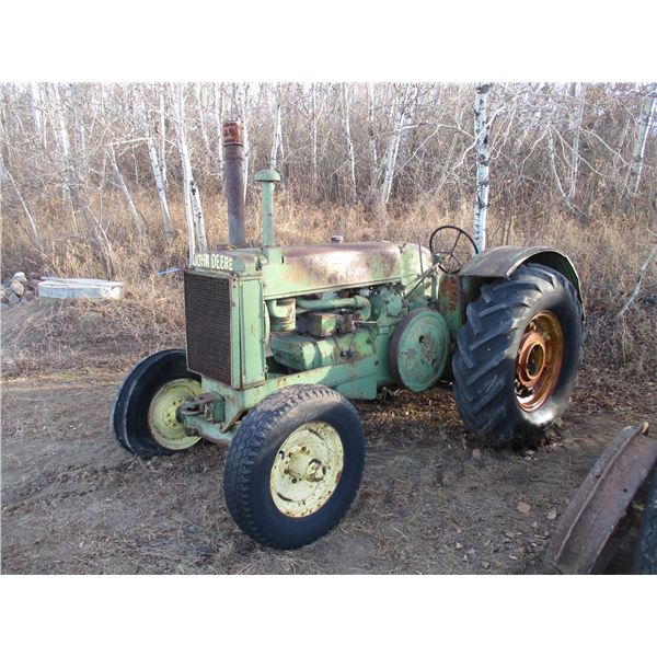 John Deere Tractor, Model AR, Gas, Running, On Rubber Wheels