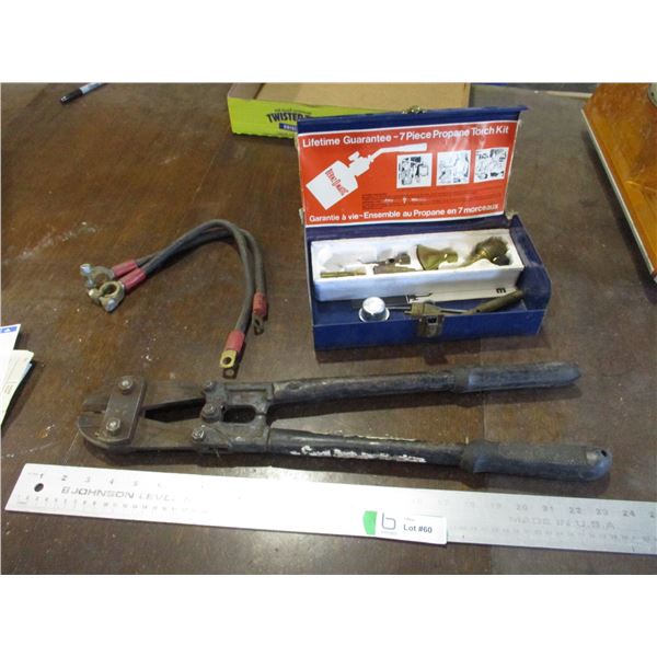 Propane Torch Kit, Battery Cables, Bolt Cutter