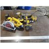 Image 1 : DeWalt 18 Volt Circular Saw, Drill, Impact Driver, Greaser, Charger, Batteries