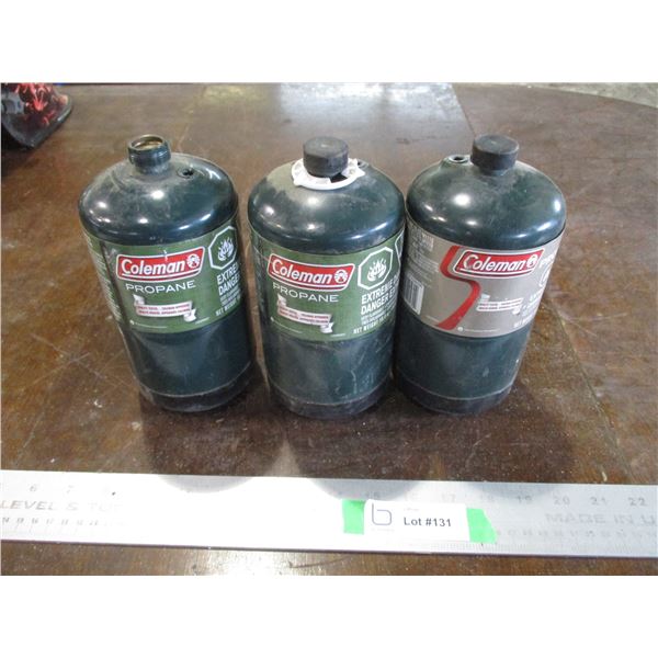 (3) Coleman Propane Bottles