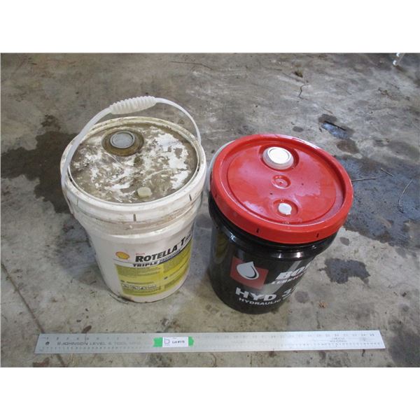 (2) Partial Pails - Rotella T; Hyd 32 Hydraulic Oil