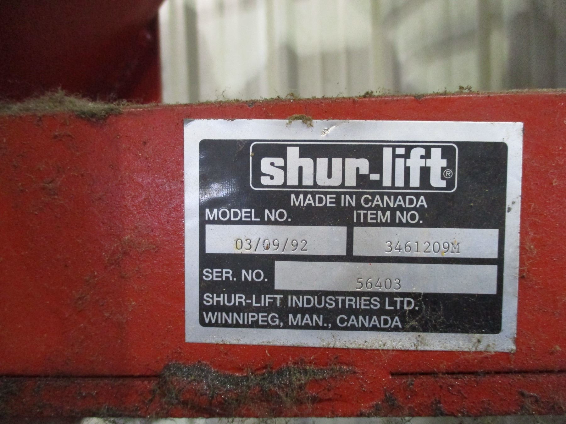 ShurLift Shop Press 50 Ton Capacity Bodnarus Auctioneering