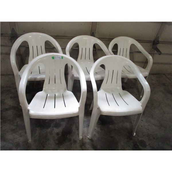(5) Plastic Lawn Chairs