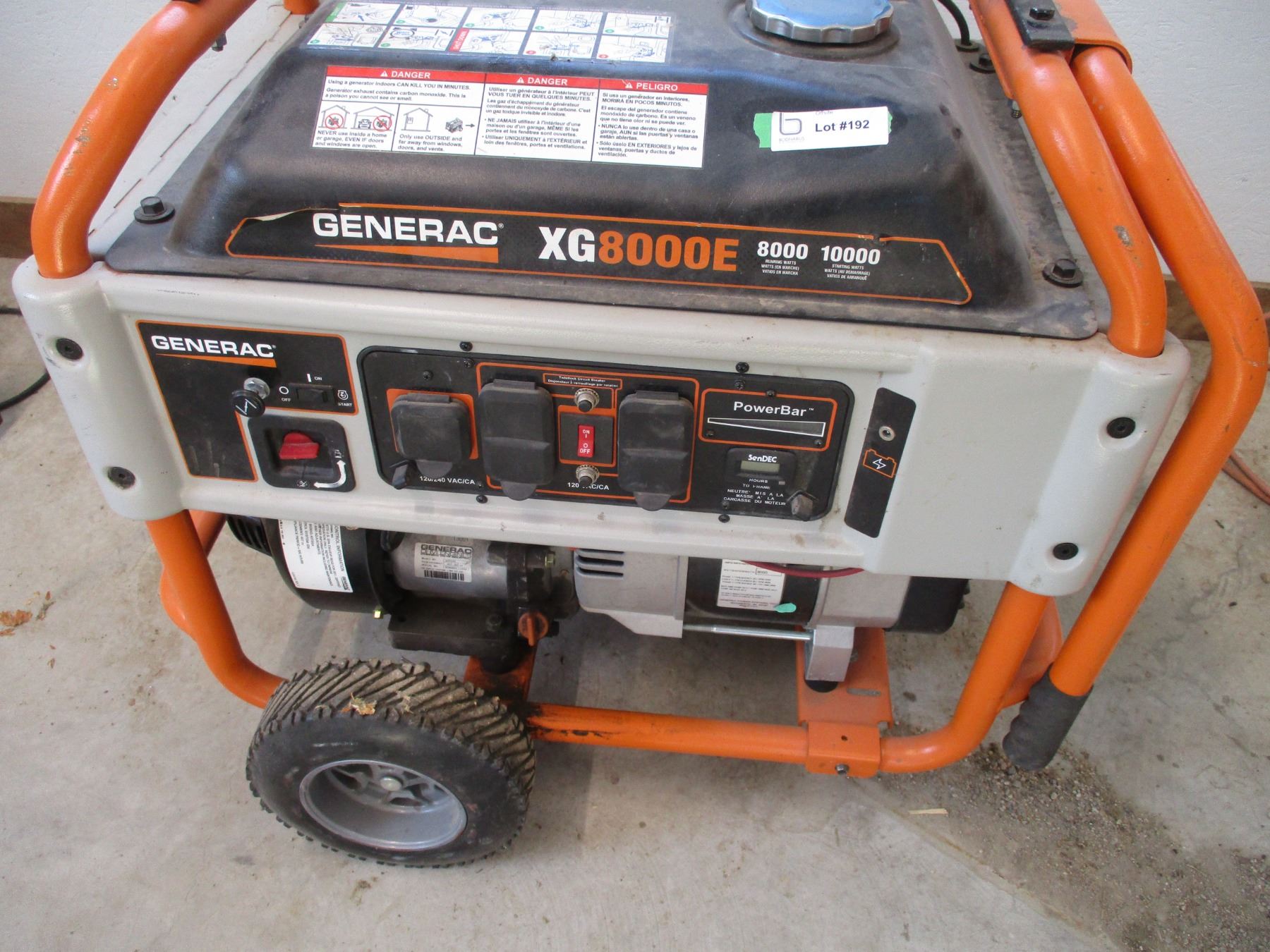 Generac XG8000E Generator Bodnarus Auctioneering