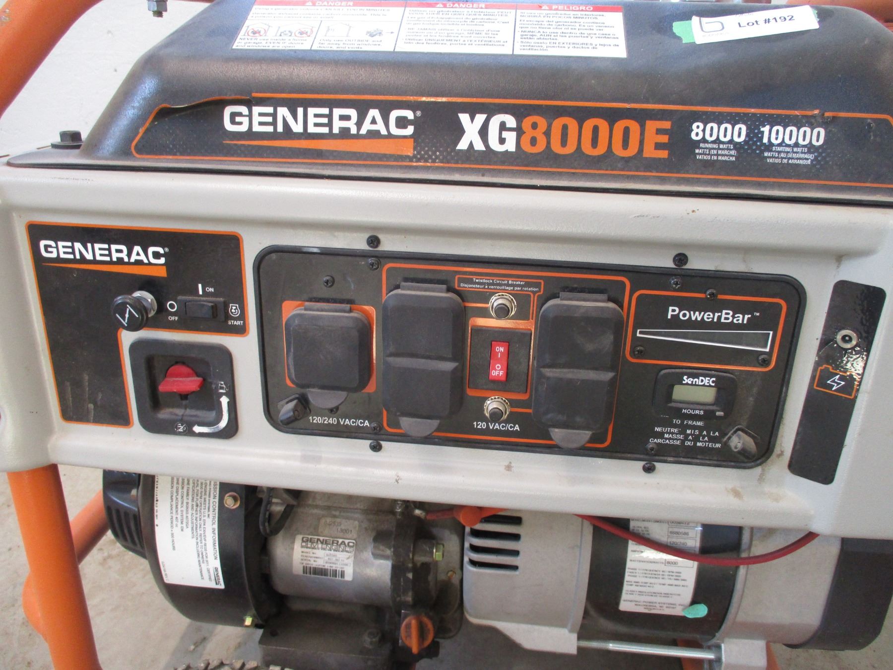 Generac XG8000E Generator - Bodnarus Auctioneering