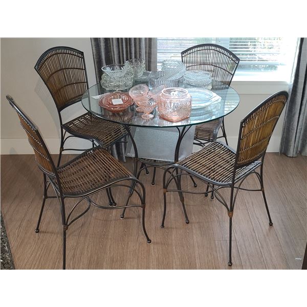 Glass Table, Chairs C