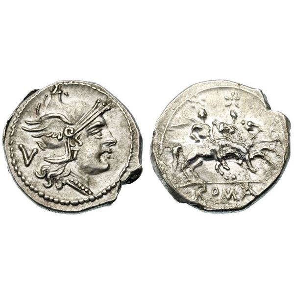 Anonymous. Silver Quinarius (2.52 g), after 211 BC