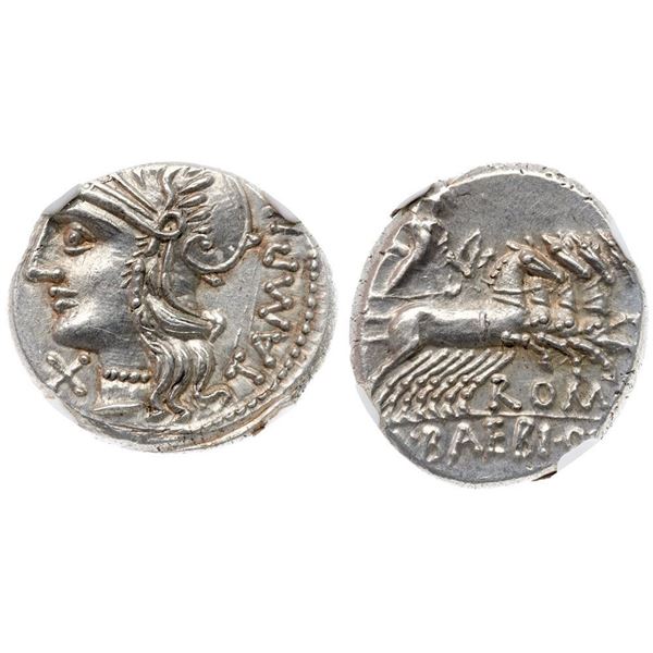 M. Baebius Q.f. Tampilus. Silver Denarius (3.93 g), 137 BC