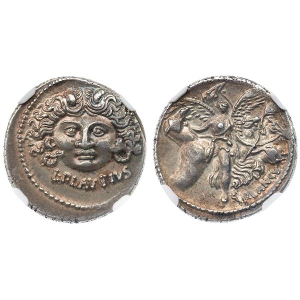 L. Plautius Plancus. Silver Denarius (3.86 g), 47 BC