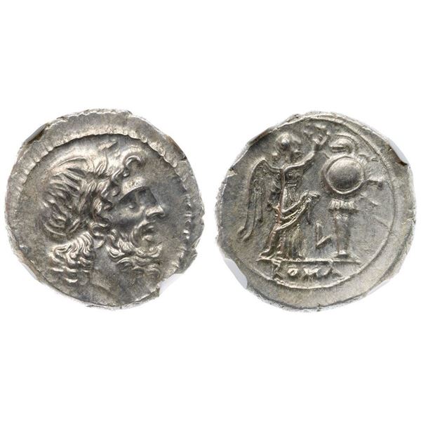 Anonymous. Silver Victoriatus (3.22 g), ca. 211-208 BC