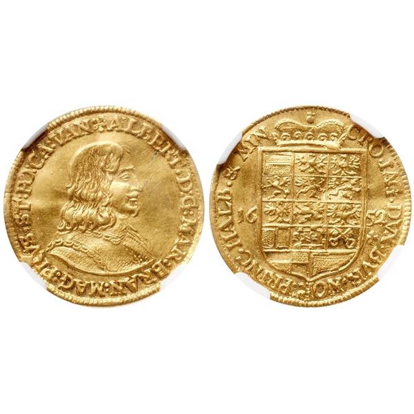 Brandenburg-Ansbach. Albrecht II (1634-1667). Gold Ducat, 1652. 3.45g.