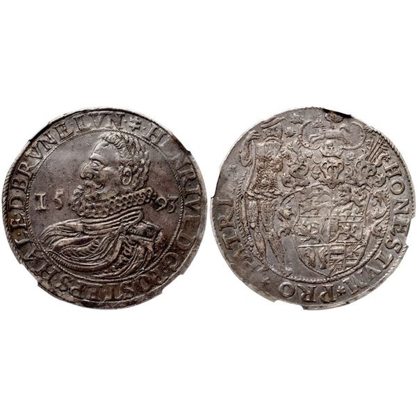 Brunswick-Wolfenbüttel. Henry Julius (1589-1613). Silver Taler, 1593. 28.85g.