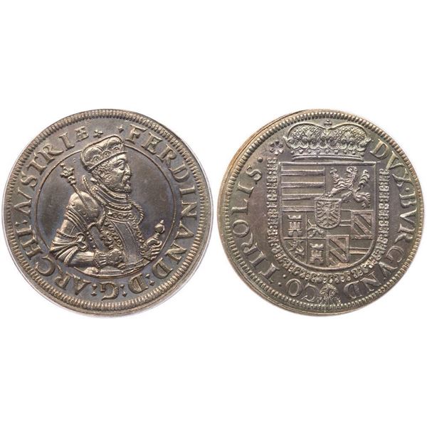 Archduke Ferdinand II (1564-1595). Silver Taler, nd. Hall mint.