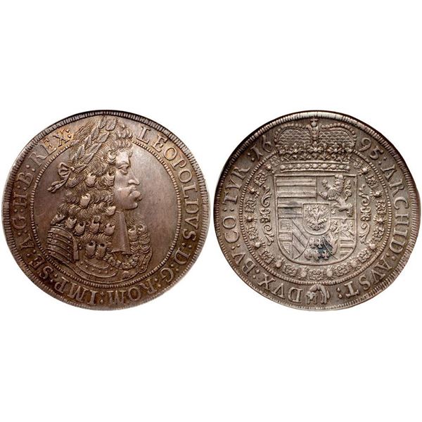 Leopold I (1657-1705). Silver Taler, 1695 IAK. Hall mint.
