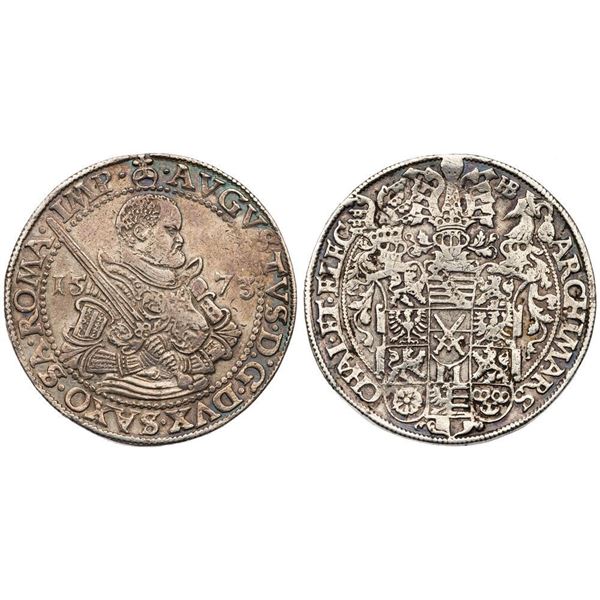 Saxony – Albertine. August I (1553-1586). Trio of Silver Talers, 1570, 1573 and 1576.