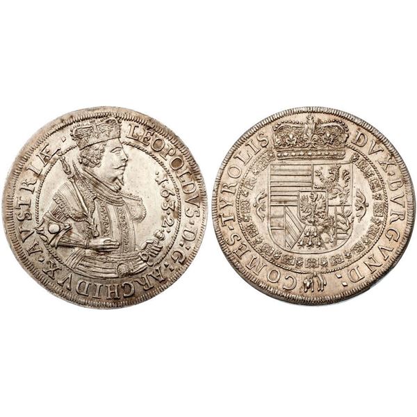 Archduke Leopold (1619-1632). Silver Taler, 1632. Hall mint.