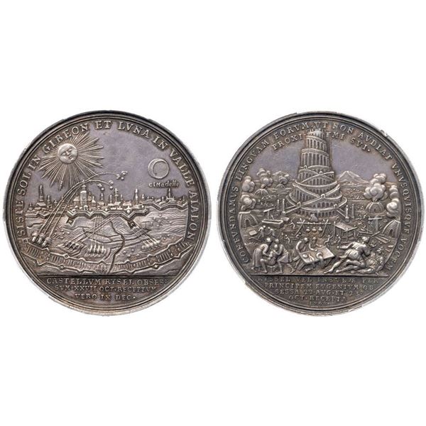 Holy Roman Empire. Joseph I (1705-1711). Silver Medal. 49 mm. 37.17 g. On the Capture of Lille