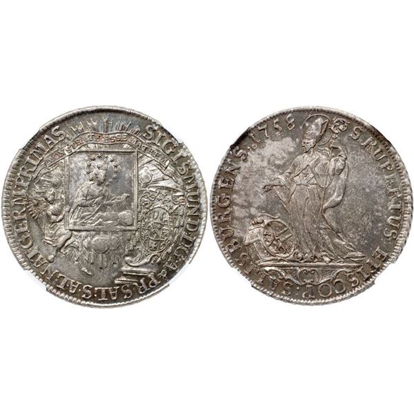 Salzburg. Sigismund v. Schrattenbach (1753-1771). Silver Taler, 1758.