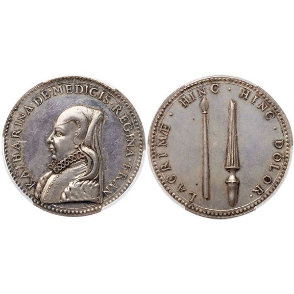 Catherine de’Medici, Queen (1547-1559). Silver Medal.