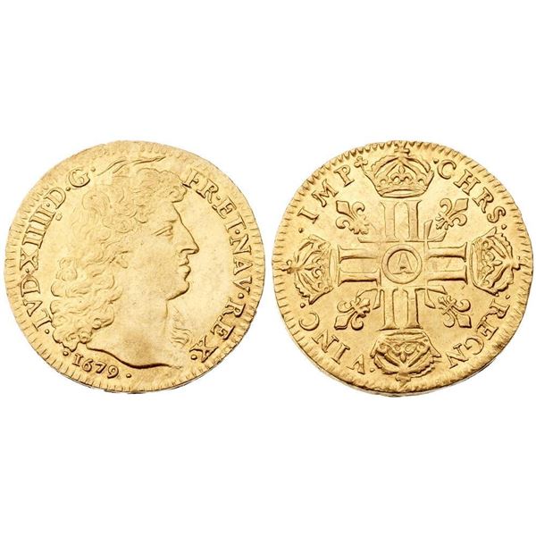 Louis XIV (1643-1715). Gold Louis d’or, 1668 A. Paris.