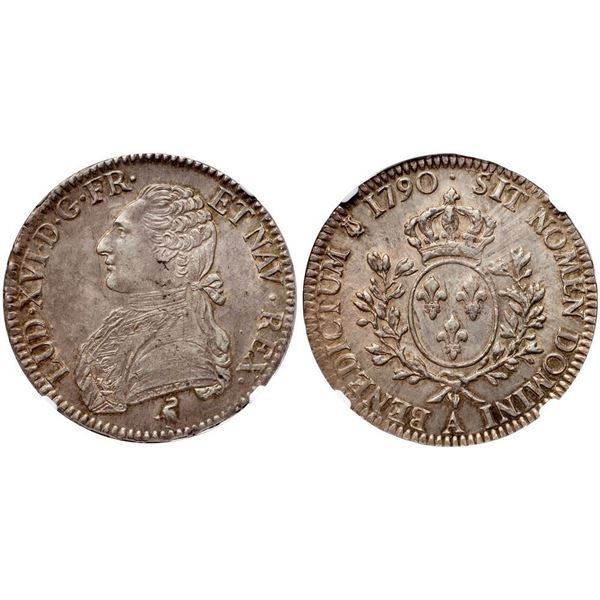 Louis XVI (1774-1793). Ecu, 1790 A. Paris.