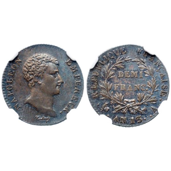 Napoleon (1804-1814). Silver ½ Franc, AN 13-A.