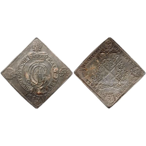 Saxony. Johann Georg IV (1691-1694). Silver Taler Klippe, 1693. On the Election of Johann Georg IV