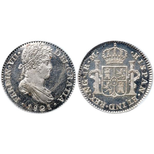 Fernando VII (1808-1821). Silver Real, 1821 NG M.