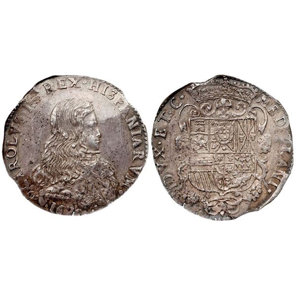 Milano. Carlo II (1665-170). Silver Filippo, 1676.