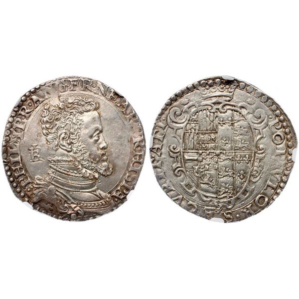 Naples. Filippo II (1554-1598). Silver Mezzo Ducato, nd (issued 1554-1556). 14.74 g.