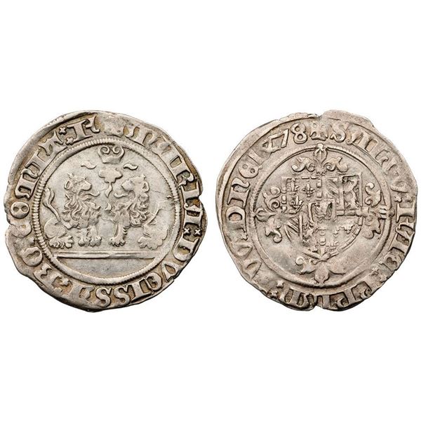 Flanders. Maria of Burgundy (1477-1482). Silver Double Briquet, 1478 Bruges. Dated 1?78.