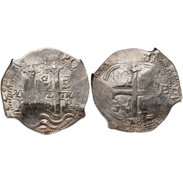 Carlos II (1665-1700). Silver Cob 8 Reales, 1678 P E. Potosí.
