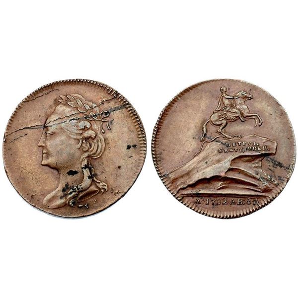 Jetton. 1782. Inauguration of the Peter the Great Monument in St. Petersburg.