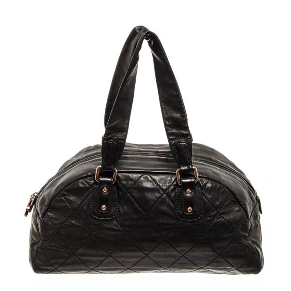 Chanel Black Quilted Lambskin Cloudy Bundle Bowler Bag