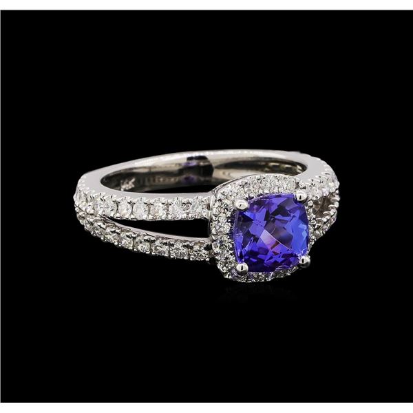 14KT White Gold 1.34 ctw Tanzanite and Diamond Ring