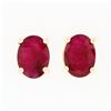 Image 1 : New 14K Yellow Gold 2.0 ctw Prong Set Oval Natural Ruby Open Basket Stud Earring