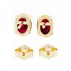 Image 3 : New 14K Yellow Gold 2.0 ctw Prong Set Oval Natural Ruby Open Basket Stud Earring