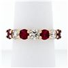 Image 1 : New 14K Rose Gold 4.25mm Shared Prong 2.29 ctw Big Round Diamond & Ruby Band Rin