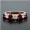 Image 2 : New 14K Rose Gold 4.25mm Shared Prong 2.29 ctw Big Round Diamond & Ruby Band Rin