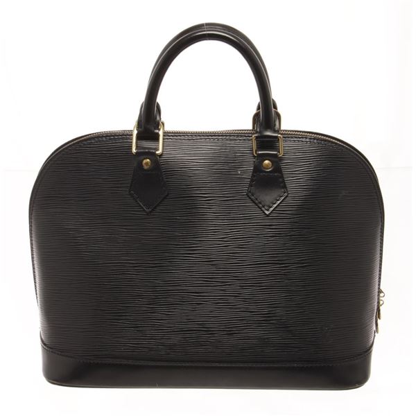 Louis Vuitton Black Epi Leather Alma PM Satchel Bag