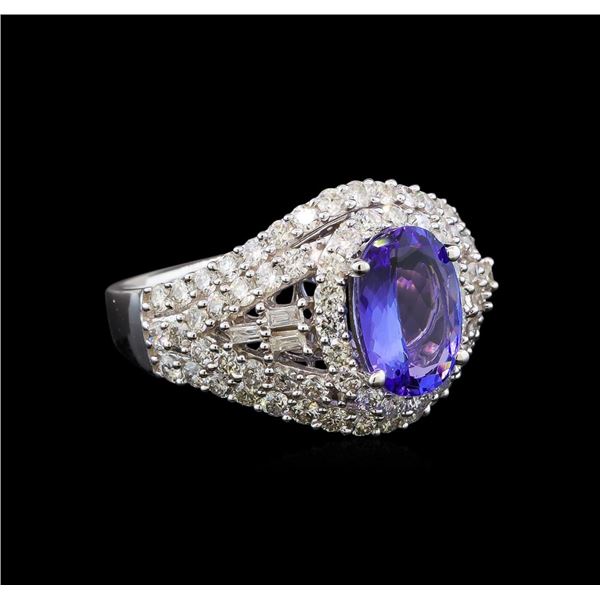 14KT White Gold 1.50 ctw Tanzanite and Diamond Ring